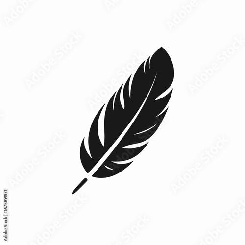 Graceful elegance presented with simple artistic, dark feathered bird wing silhouette