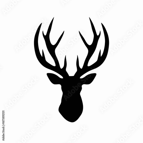 Majestic stylized deer antlers artistic minimalist decorative vector format silhouette