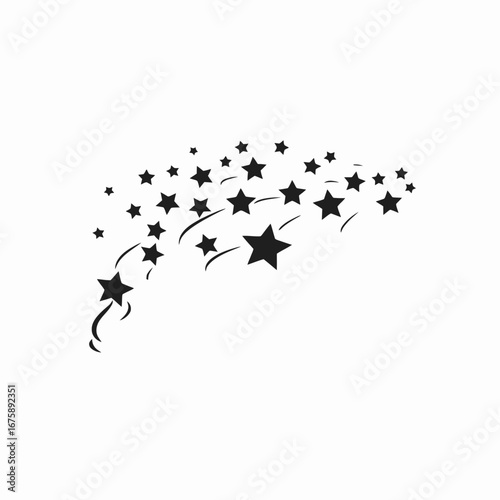 Elegant celestial stars trail, a captivating night sky stellar burst silhouette