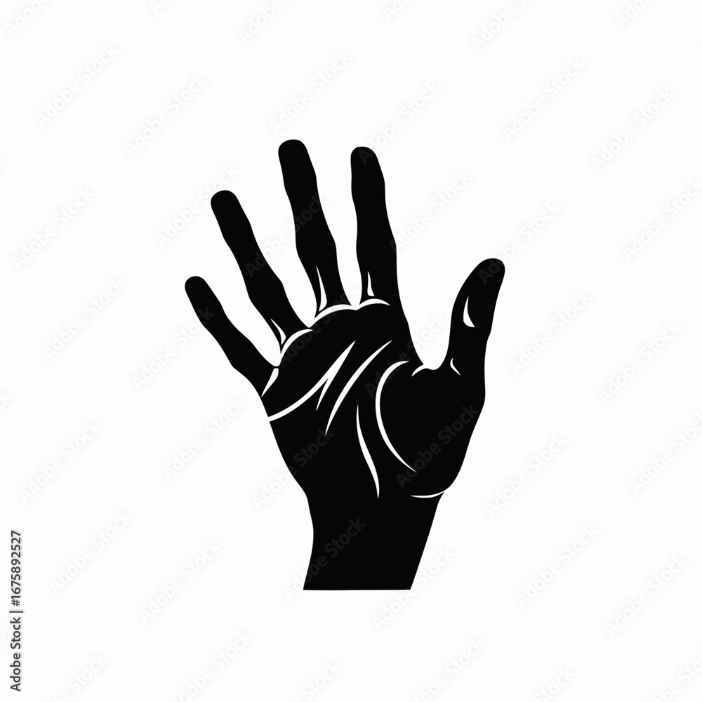 Obraz premium A minimalist design of a hand gesturing, showcasing a human hand silhouette