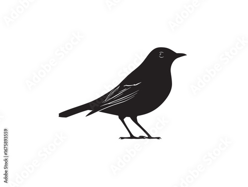 Beautiful bird silhouette stock design artwork with minimal winged animal details