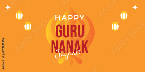 Guru nanak jayanti banner. Vector illustration
