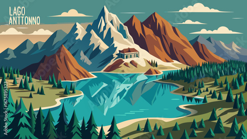 Lago anttonno showcasing a serene lake surrounded by majestic mountains