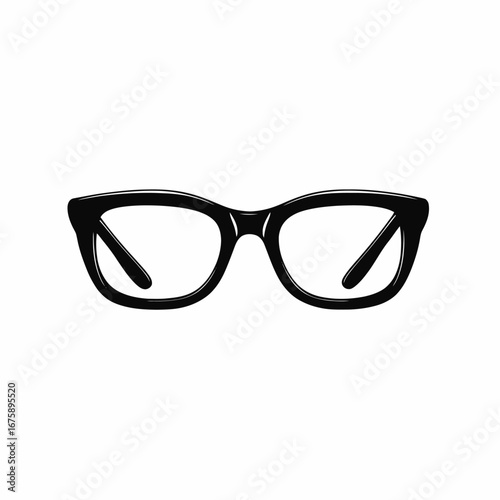 Classic optical spectacles with clear lenses artful black outline silhouette