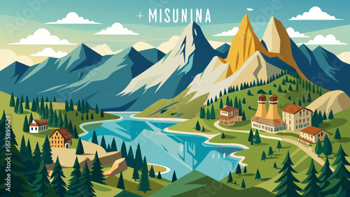 Scenic view of lake misurina surrounded by mountains and forests in italy