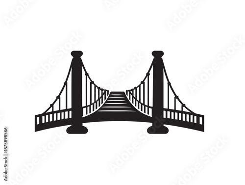 Decorative bridge silhouette artwork symbol illustration with bold architectural style