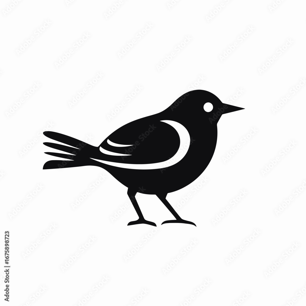 Fototapeta premium Elegant avian vector illustration presenting a minimalist bird silhouette
