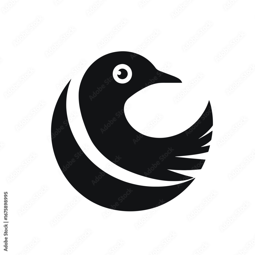 Obraz premium Abstract bird logo design with clean and modern shape silhouette
