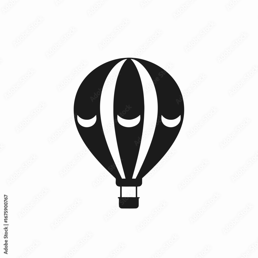 Obraz premium Ascending adventure awaits, hot air balloon with graphic modern simplistic silhouette