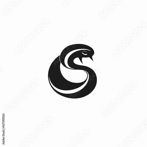 Graceful swan with curved neck displaying sophisticated logo art silhouette