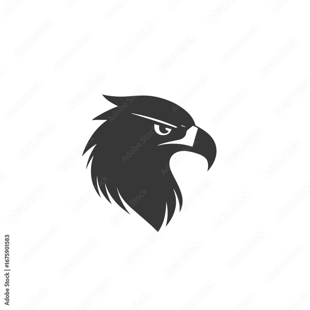 Fototapeta premium Majestic eagle head design displaying striking black and white color silhouette