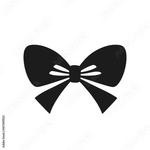 Elegant celebratory gift wrapping accessory black ribbon bow silhouette