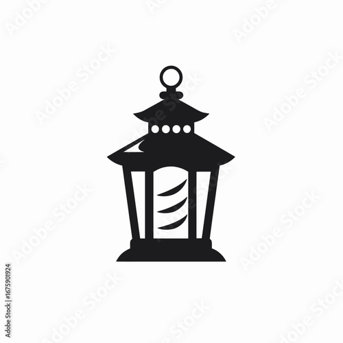 Decorative, minimalist lantern showcases traditional design aesthetic in a striking silhouette