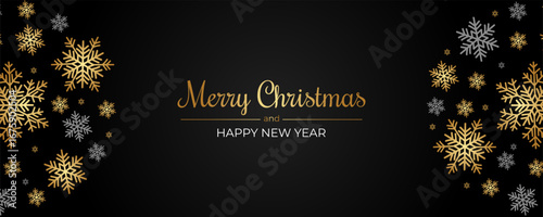Merry Christmas and Happy New year greetings illustration vector benner post 