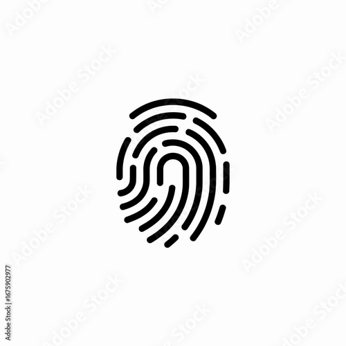 Unique Fingerprint Identity Icon Secure Biometric Authentication Symbol