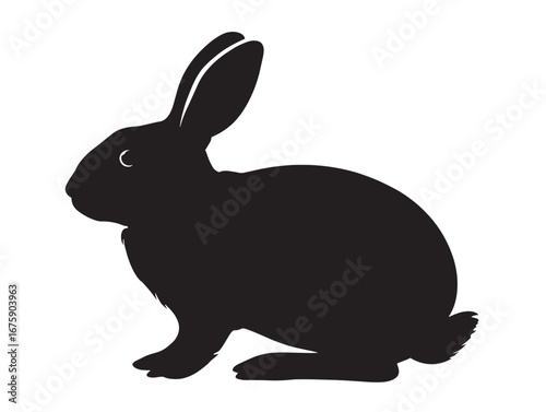 Elegant bunny silhouette vector illustration symbol with graceful animal inspired theme