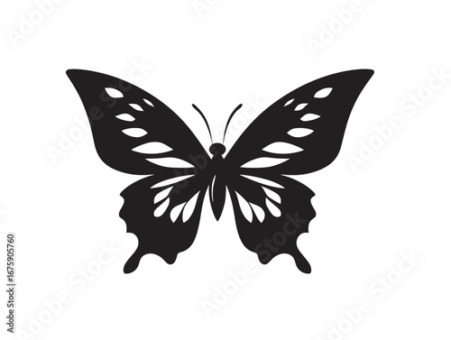 Elegant butterfly silhouette stock illustration artwork with minimal decorative artistic style