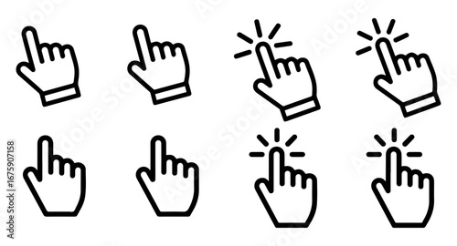 hand cursor icon set vector