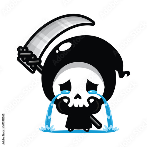 the grim reaper was crying sadly