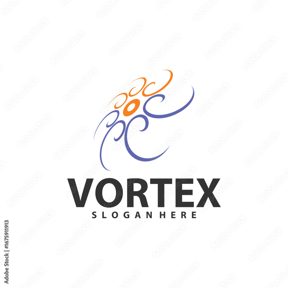 Fototapeta premium Vortex logo design template. Black hole galaxy vector illustration