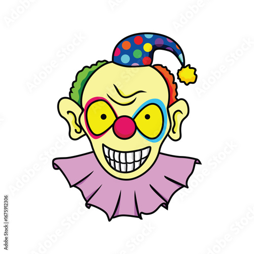 entertainer clown head illustration design. 