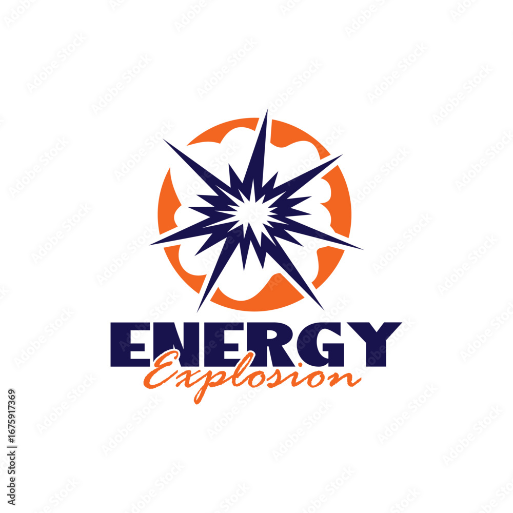 Obraz premium Energy Explosion logo flat vector design