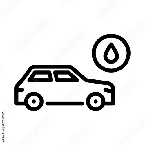Gasoline car outline icon.  car oil black line illustration.