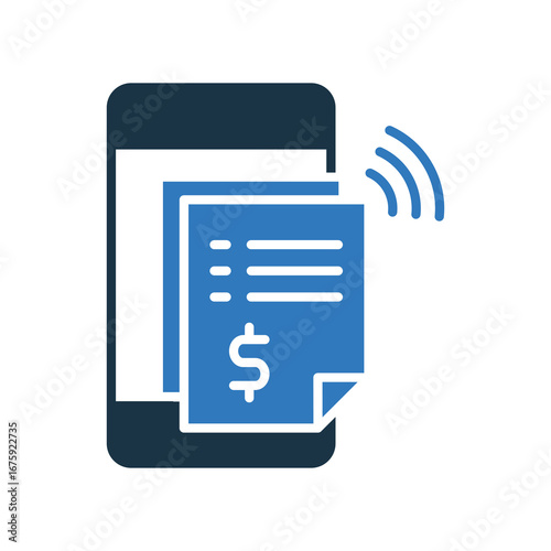 Online Bill mixed color icon