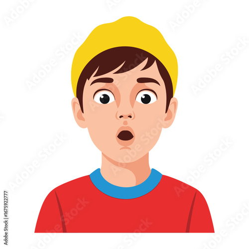 Astonished Young Person: A young person, capturing a moment of pure surprise, with eyes wide and mouth agape, showcases the raw and captivating emotion of astonishment.