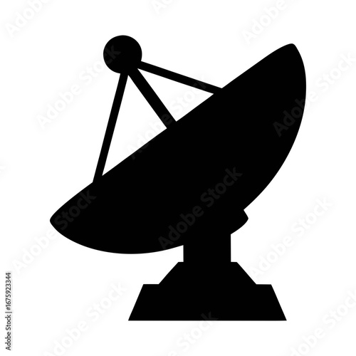 Satellite dish antenna vector illustration for communication technology and signal transmission design