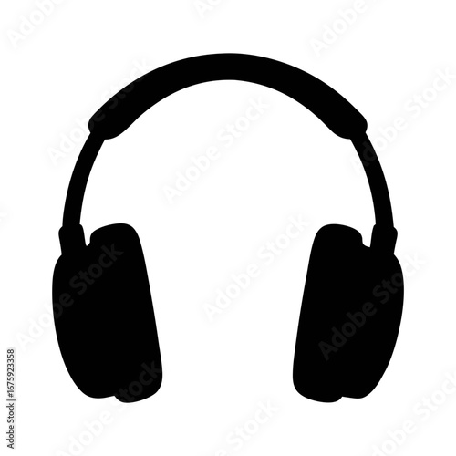 Black headphones vector illustration for music lovers and audio enthusiasts for sound design needs