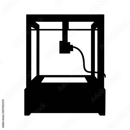 Explore the future of manufacturing with this 3d printer silhouette design for your creative projects