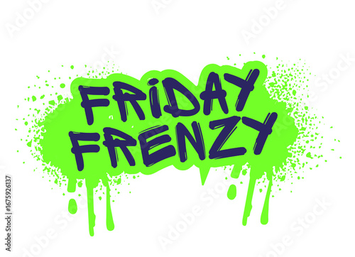 Tableau sur toile Friday Frenzy promotional business stickers in PNG format