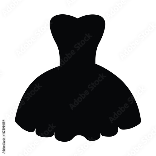 Black dress silhouette vector image for fashion design and apparel projects elegant formal wear style
