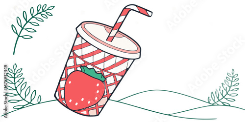 Create polygonal strawberry Christmas mocktail in…