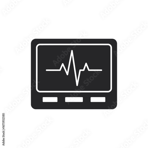 Dynamic medical monitor displays vital heart rhythm waveform, showcasing health and technology innovation