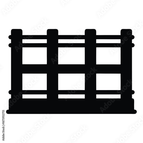 Explore black silhouette fence vector graphic: decorative border, barrier, enclosure and fencing design
