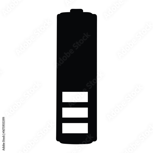 Battery level indicator icon vector illustration for energy power charge status and low battery alert