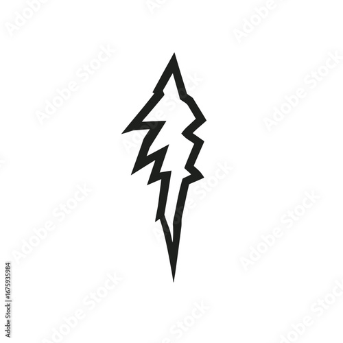 Striking energy and dynamic power conveyed in electric discharge symbol silhouette
