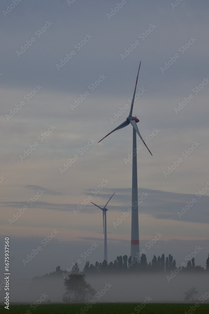 Fotografie wind turbine in the field