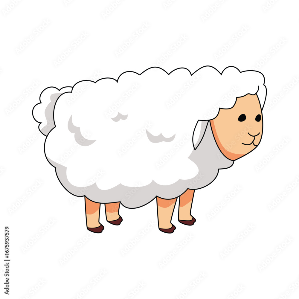 Obraz premium cute sheep cartoon design. farm animal.