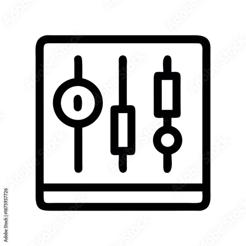 equalizer icon, audio controls, adjustment, line art symbol