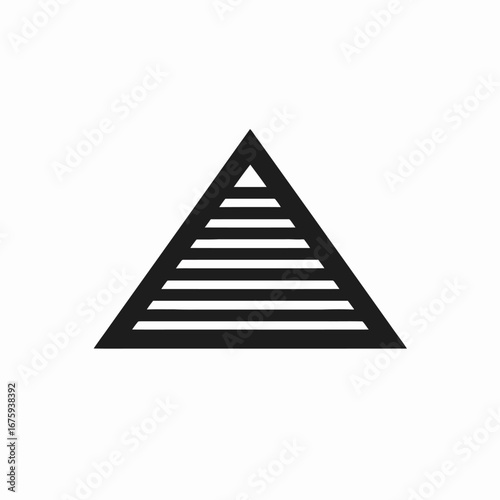 Geometric pyramid representing layers of achievement a symbolic linear design silhouette