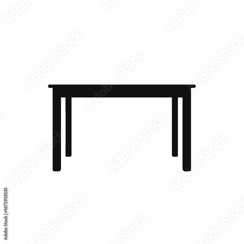 Simple dining room or kitchen table in dark graphic silhouette