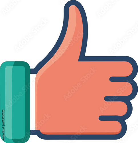 Vector art of thumbs up icon, gesture of approval and positivity