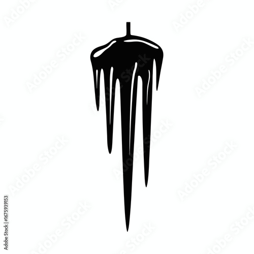 Abstract icicle black and white cold freezing winter weather vector silhouette