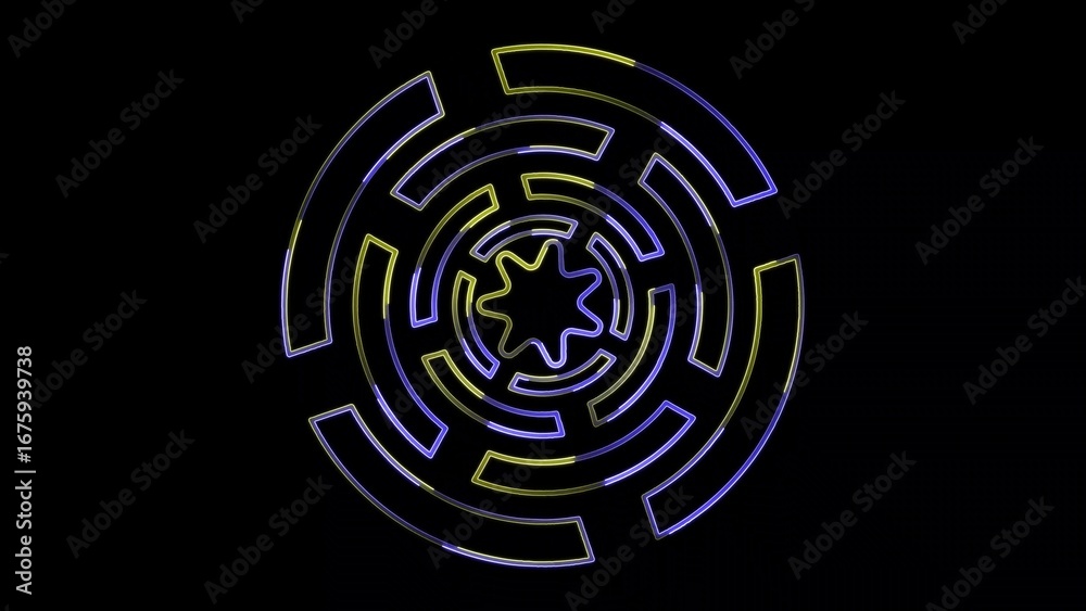 Fototapeta premium neon radar icon on background.