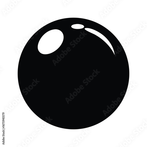 Download high quality black bowling ball vector graphic illustration for sports and recreation use now