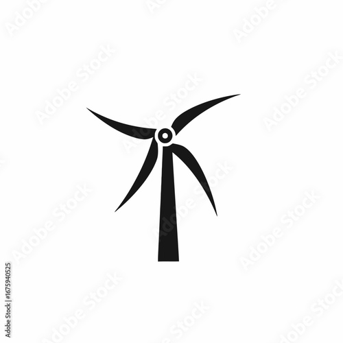 Modern wind power renewable energy source turbine generator silhouette