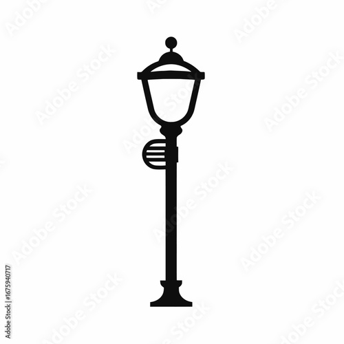 Decorative and artistic black streetlight vector design with beautiful light silhouette
